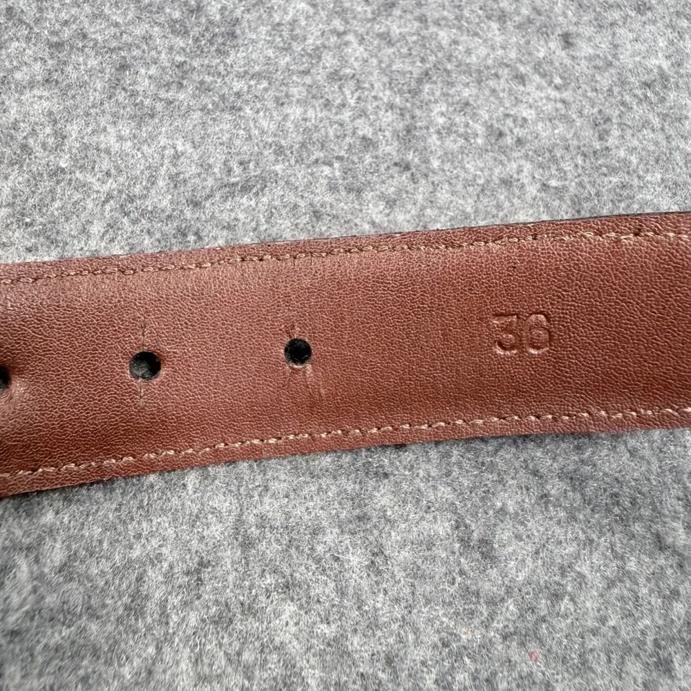 Torini Mens Woven Leather Belt 36 Brown Tan Braided Made in USA 6347